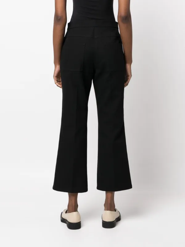 【定価¥137,500】JIL SANDER センタープレスパンツ Jil Sander センタープレス クロップド フレアパンツ | ブラック