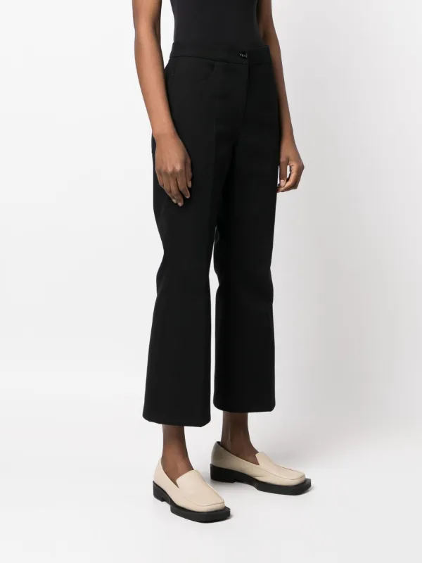 Jil Sander センタープレス クロップド フレアパンツ | ブラック