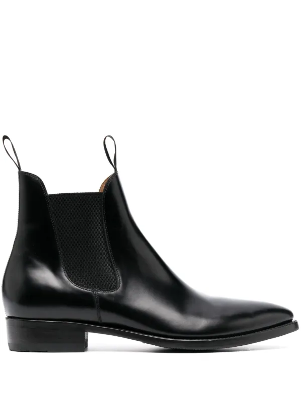 FURSAC Double Pull-tab Leather Boots in Black