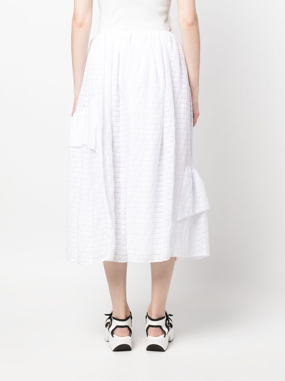 Shop Cecilie Bahnsen Asymmetric Midi Skirt In White