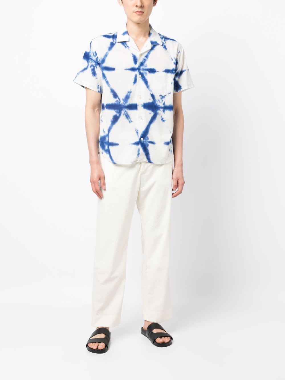 Shop Corridor Tie-dye-print Short-sleeved Shirt In White