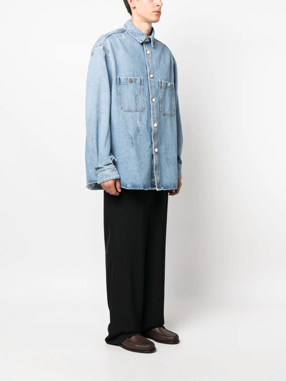 hed mayner - destroyed denim shirt