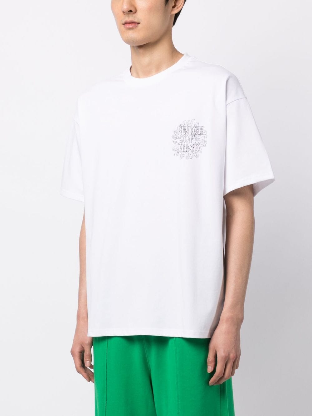 Shop Five Cm Graphic-print Cotton T-shirt In White