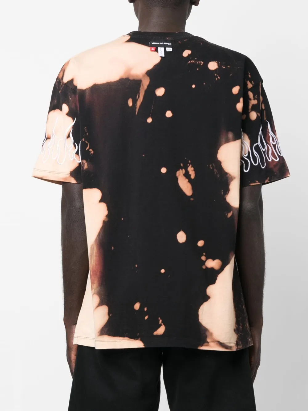 Shop Vision Of Super Tie-dye Cotton T-shirt In Black