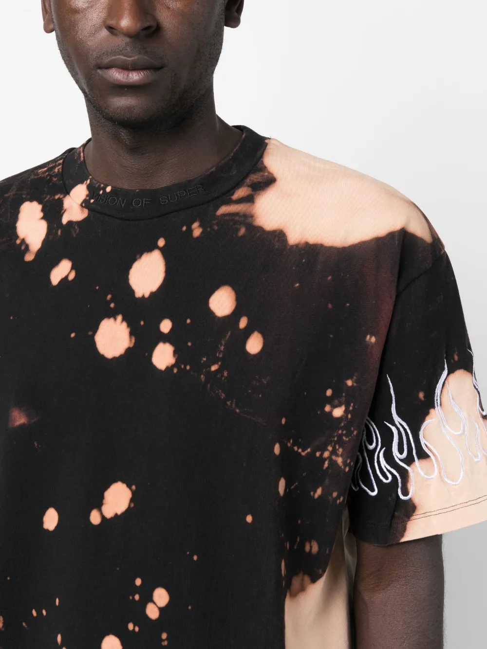 Shop Vision Of Super Tie-dye Cotton T-shirt In Black