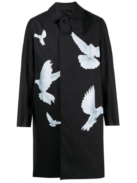 3PARADIS bird-print cotton trench coat