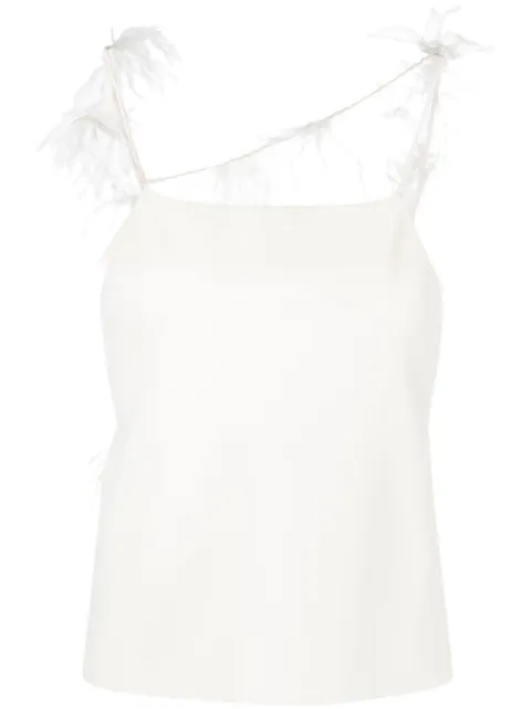 Jil Sander feather-trim camisole top