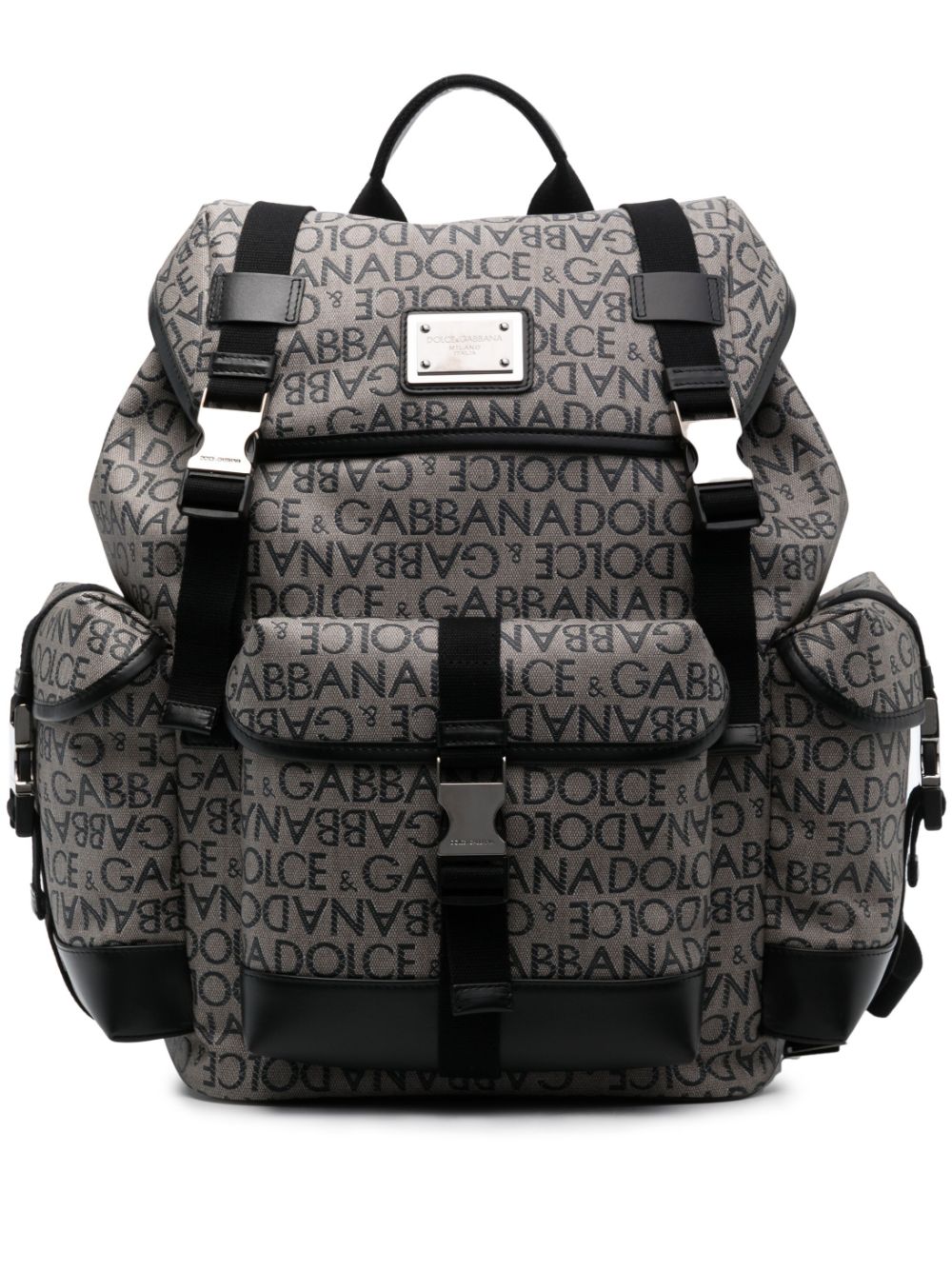 Dolce & Gabbana Logo Motif Backpack In Brown