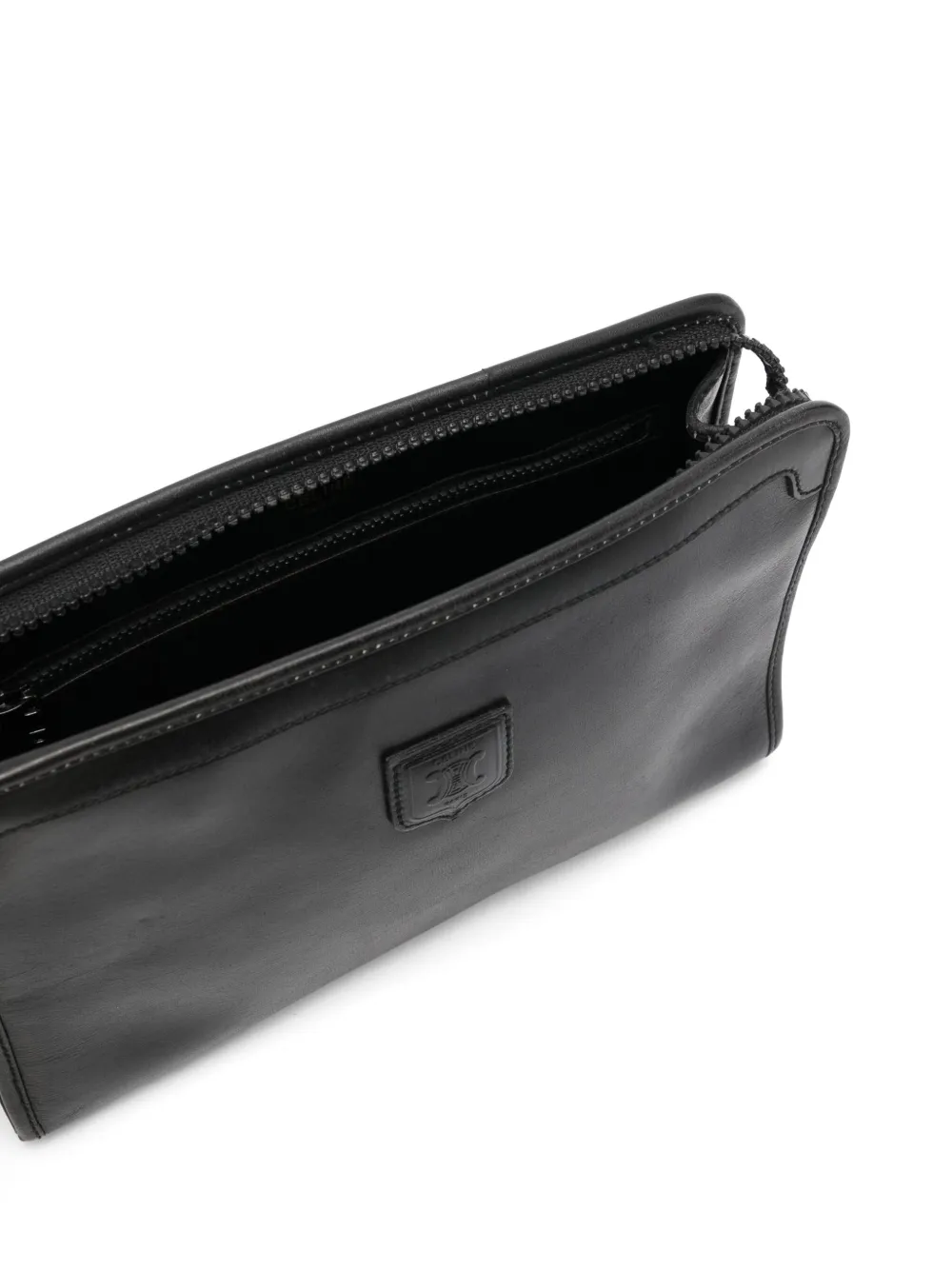 Pre-owned Celine 1990s  Logo-patch Clutch Bag In Black