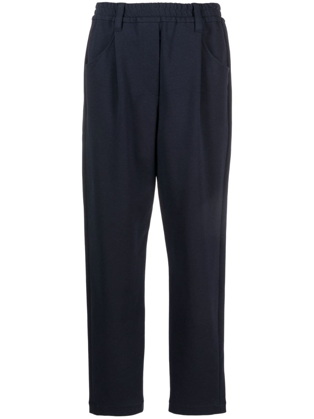 Shop Brunello Cucinelli Elasticated-waist Trousers In Blue