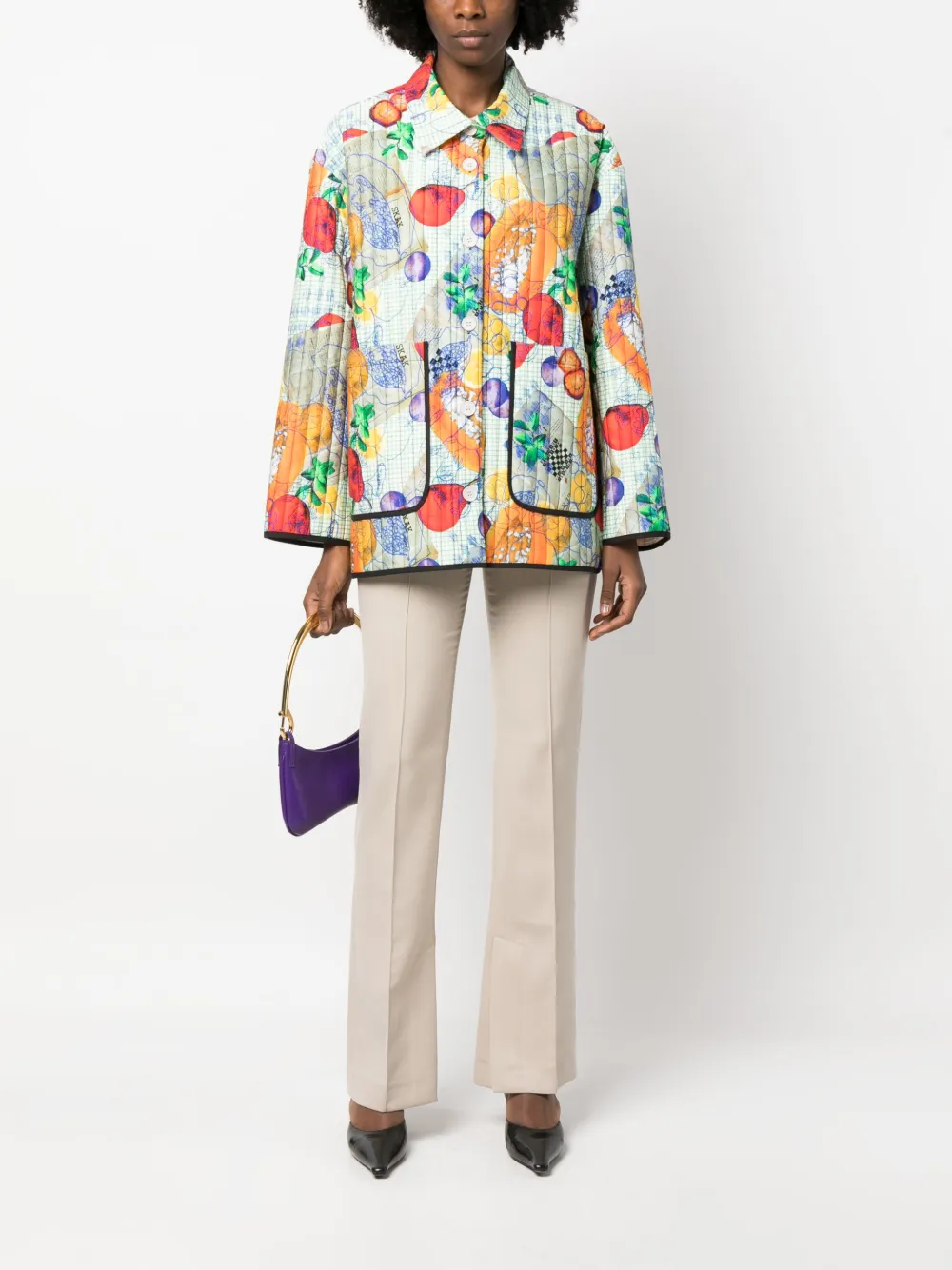 Henrik Vibskov Shirtjack met print - Groen