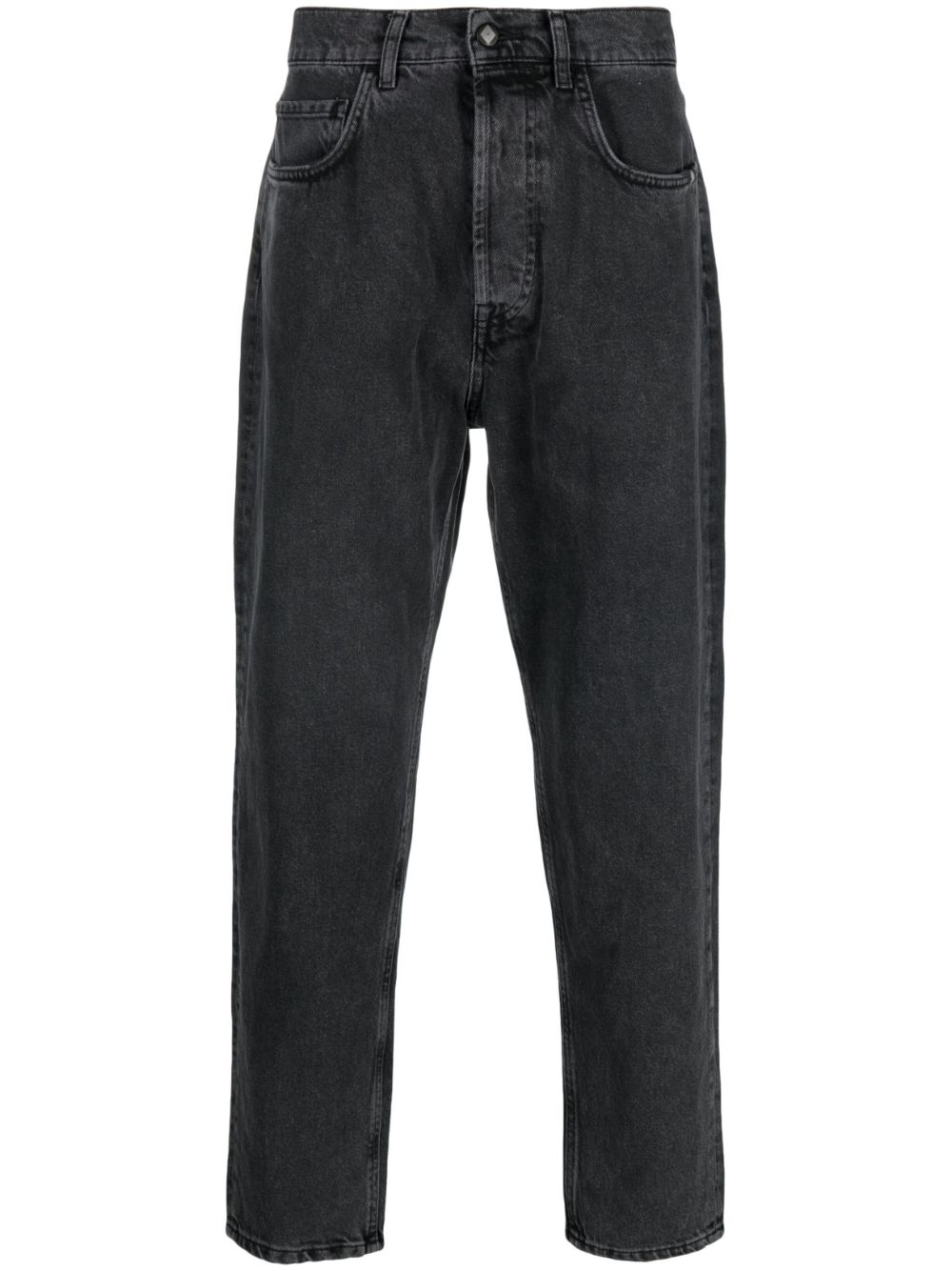 AMISH classic-five pockets cotton tapered jeans - Black