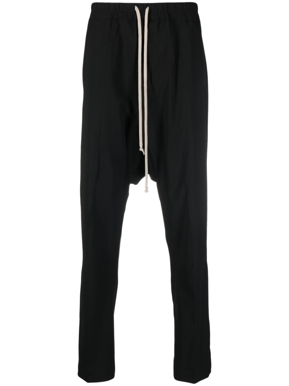 RICK OWENS DROP-CROTCH WOOL TROUSERS