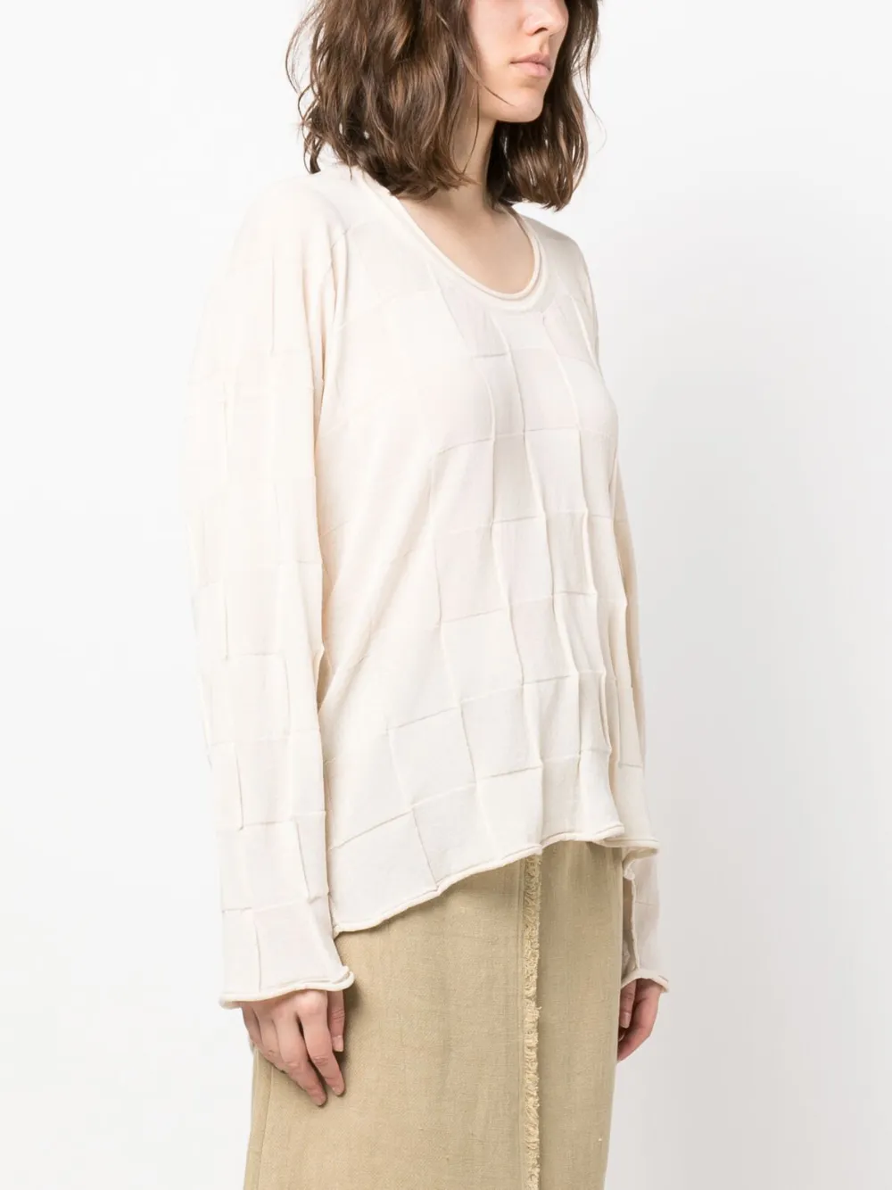 UMA WANG SQUARE-PATTERN KNITTED TOP