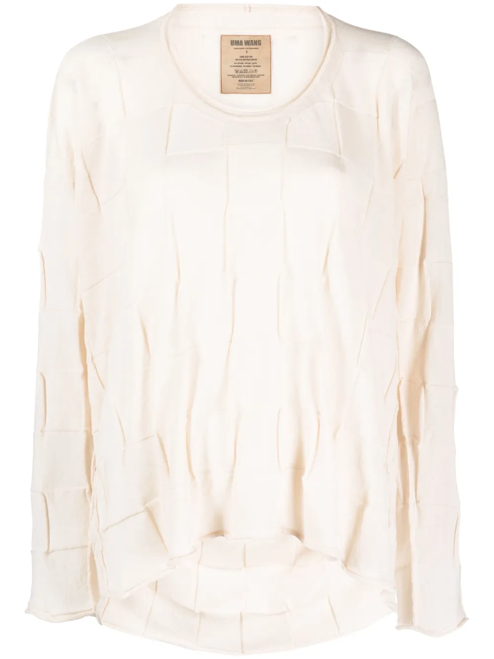 Uma Wang Extra-long Square-pattern Top In White