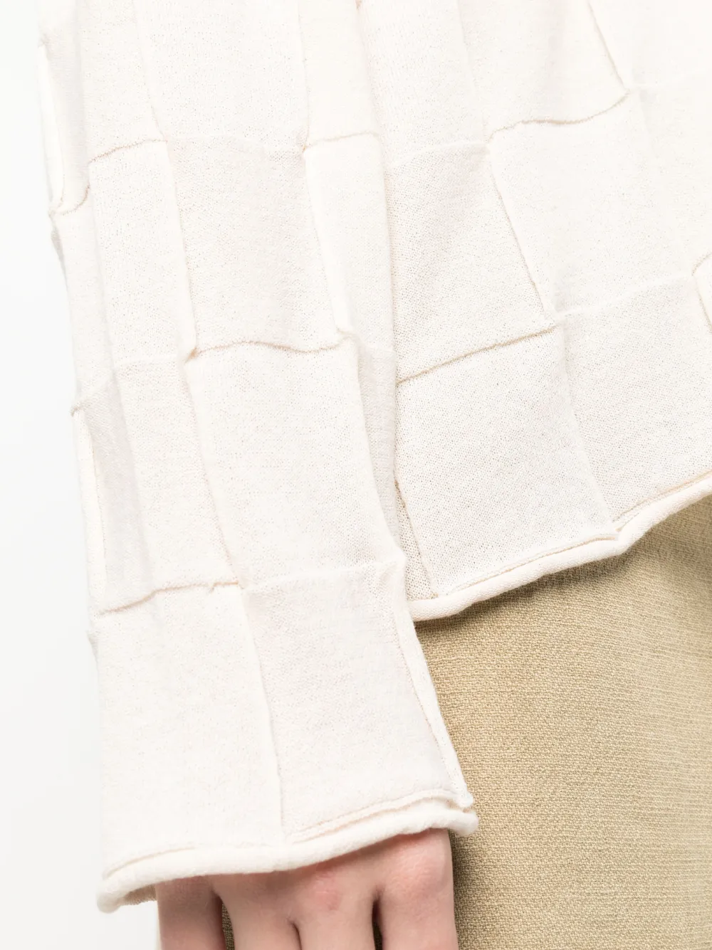 UMA WANG SQUARE-PATTERN KNITTED TOP
