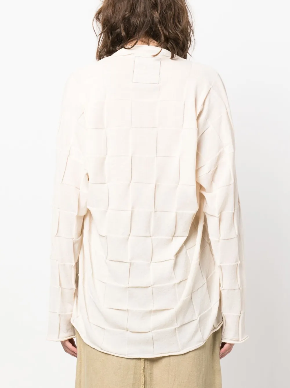 UMA WANG SQUARE-PATTERN KNITTED TOP