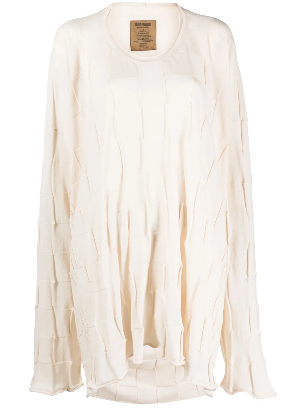 UMA WANG EXTRA-LONG SQUARE-PATTERN TOP