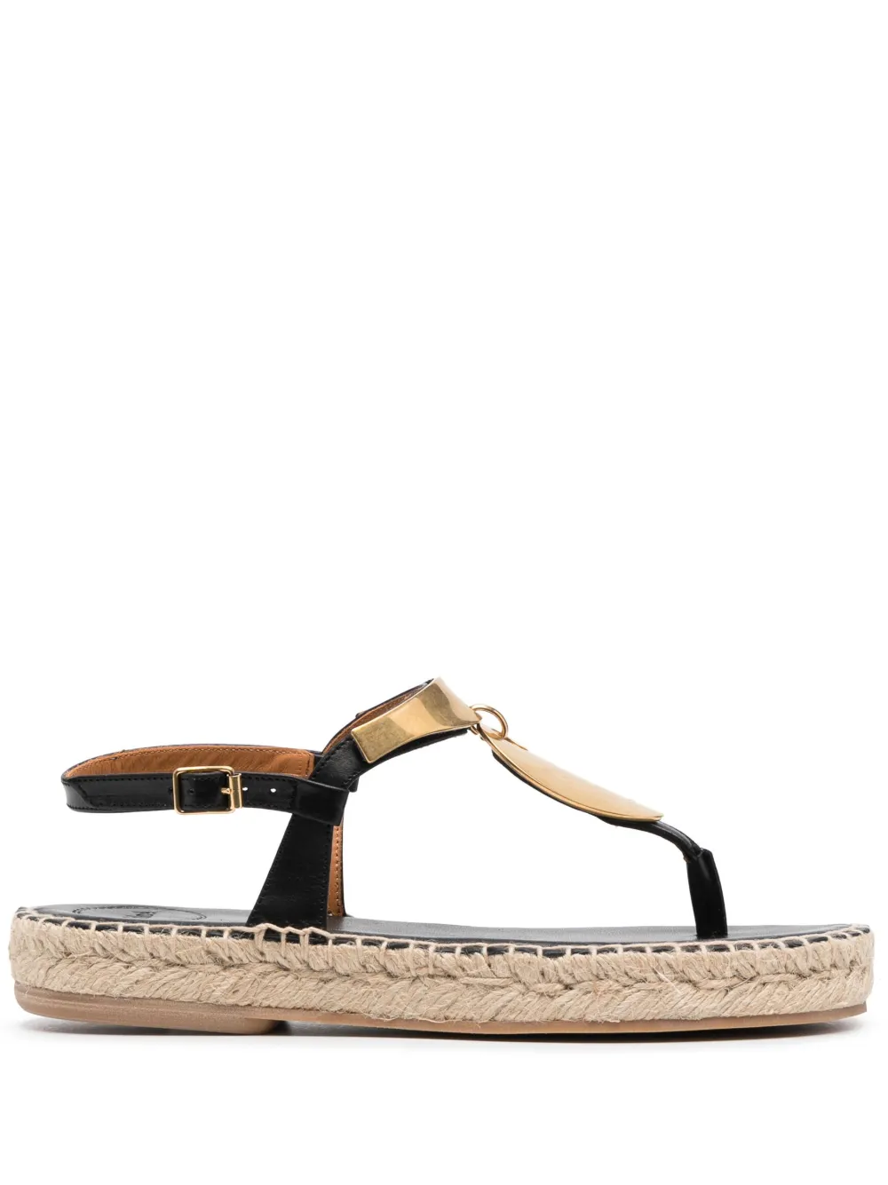 Shop Chloé Pema Flat Sandals In Black