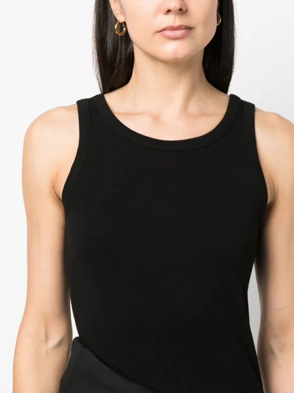 トップス andmary Cotton ribbon tank black Cotton ribbon tank