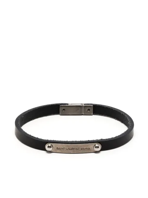 Saint Laurent ID Plaque leather bracelet
