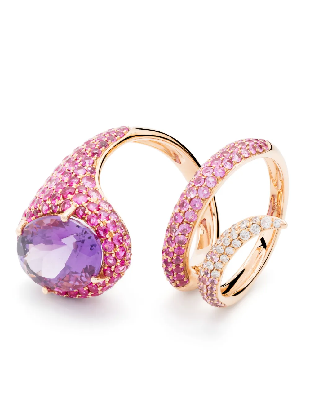 Stéfère 18kt Rose Gold Multi-stone Ring In Gold