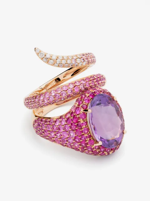 Stefere anillo en oro rosa de 18kt con gemas