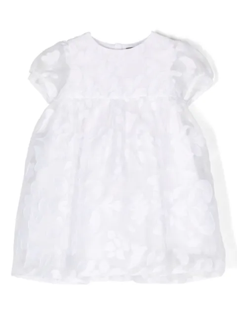 Little Bear floral-embroidered flared dress