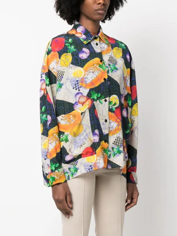 Henrik Vibskov Gestalten アートブック Henrik Vibskov graphic-print Silk Shirt | Black | FARFETCH