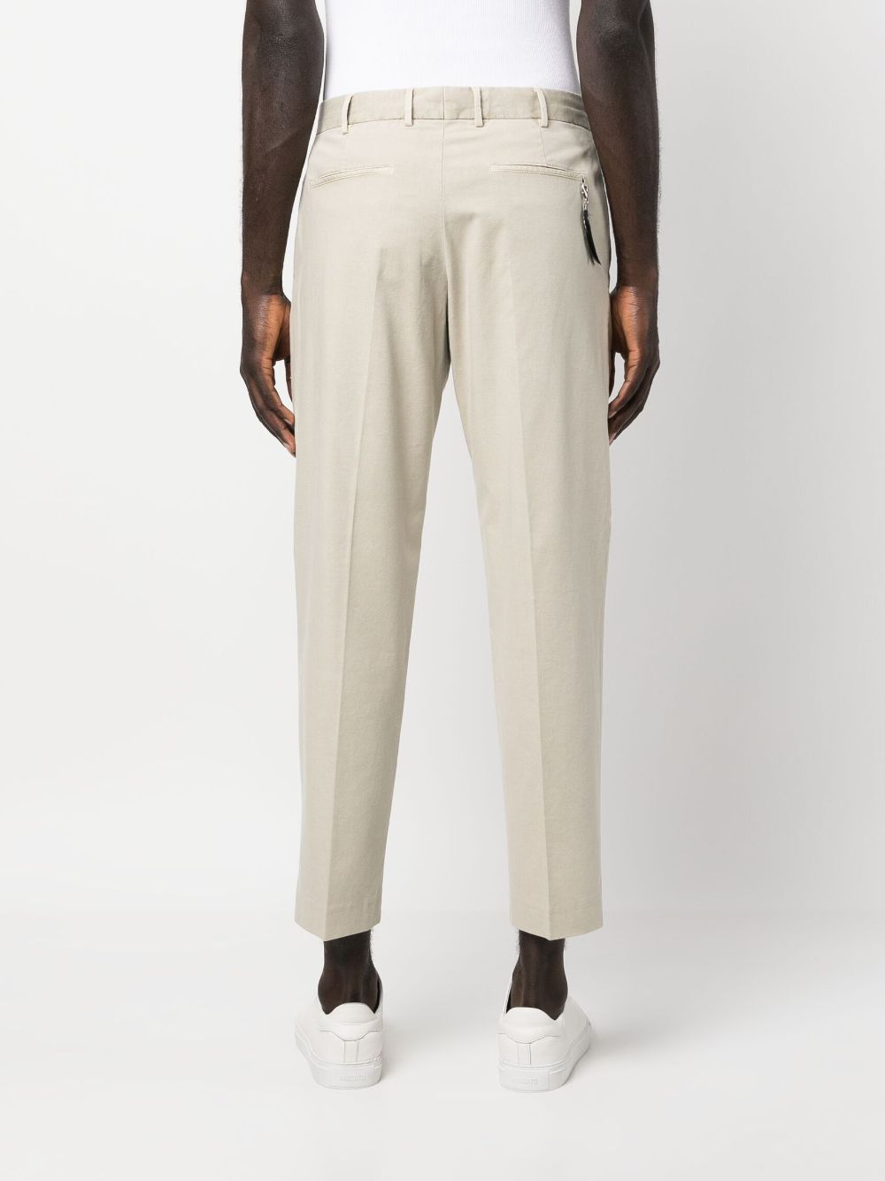 Shop Pt Torino Mid-rise Cropped Chinos In Neutrals
