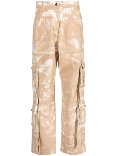 ANDREĀDAMO faded-print cargo trousers