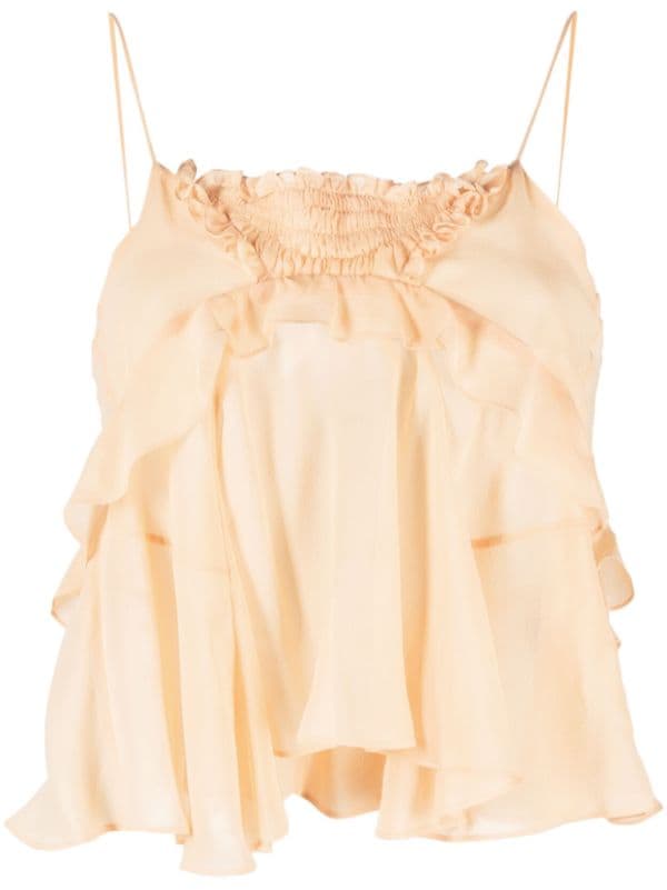 ISABEL MARANT semi-sheer Draped Tank Top - Farfetch