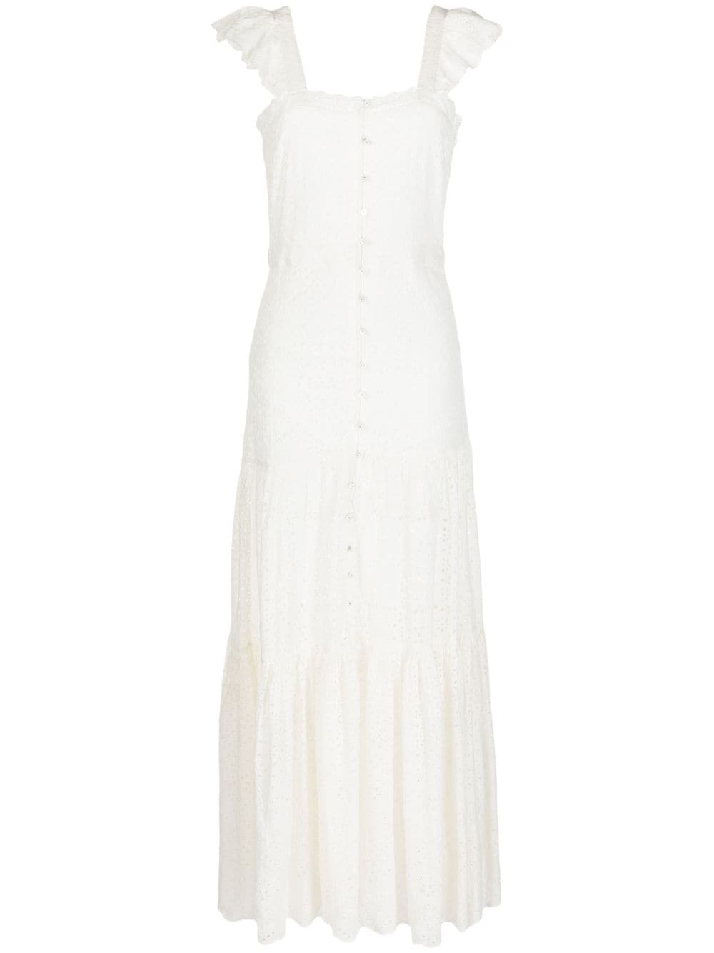 Shop Veronica Beard Broderie-anglaise Maxi Dress In White