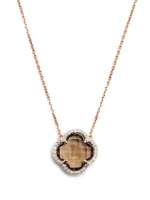 Morganne Bello 18kt Rose Gold Victoria Clover Stone Black Onyx Necklace -  Farfetch
