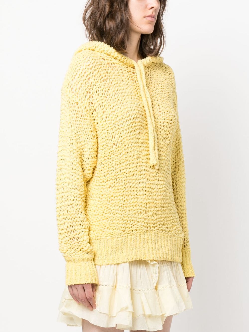 Shop Marant Etoile Eyelet-detail Hoodie In Yellow