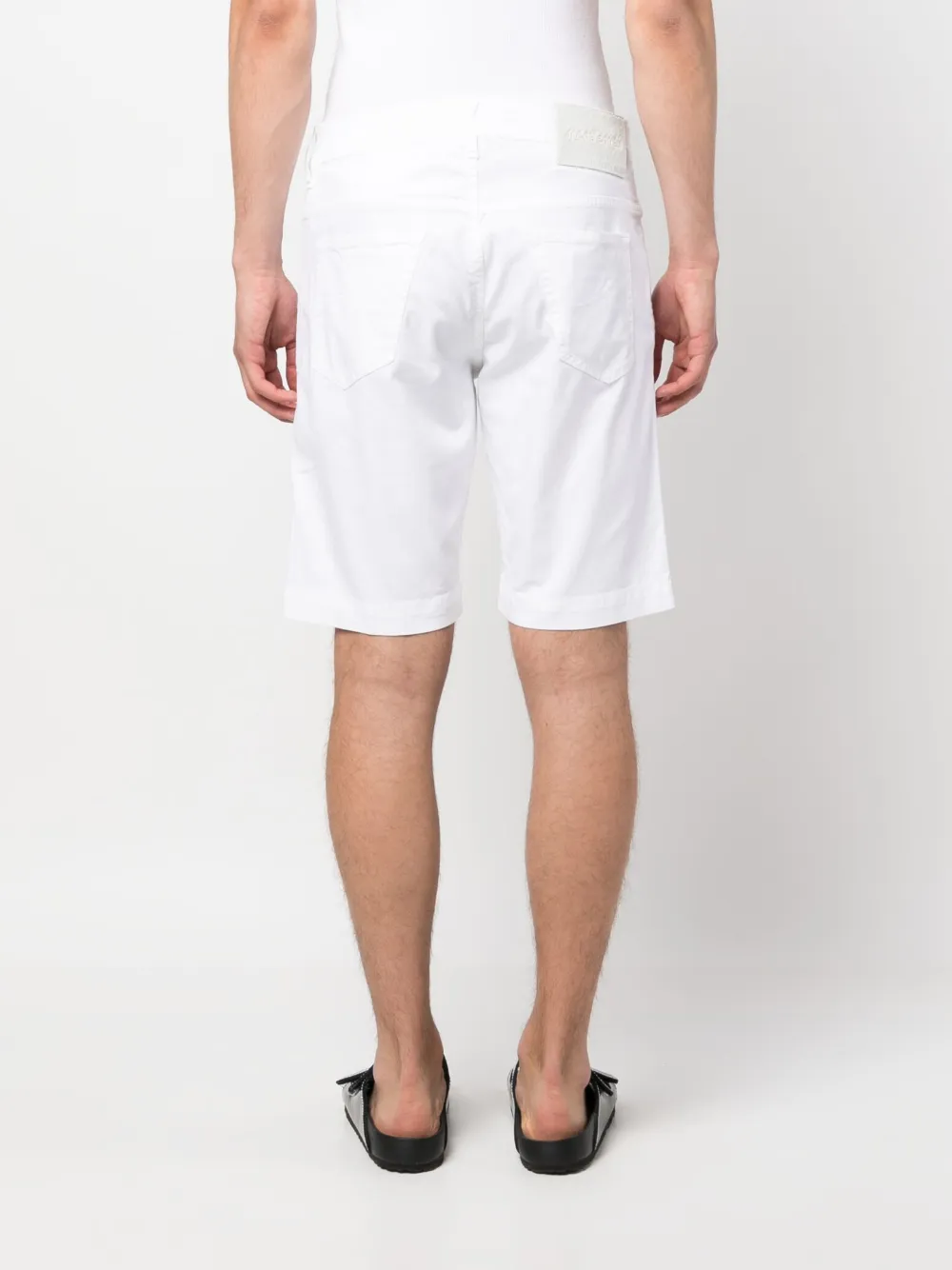 Shop Jacob Cohen Logo-patch Bermuda Shorts In White