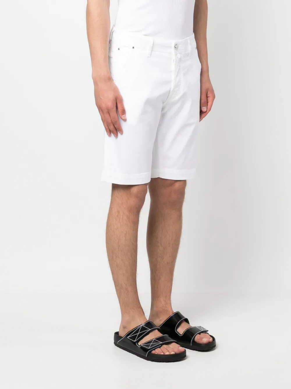 Shop Jacob Cohen Logo-patch Bermuda Shorts In White