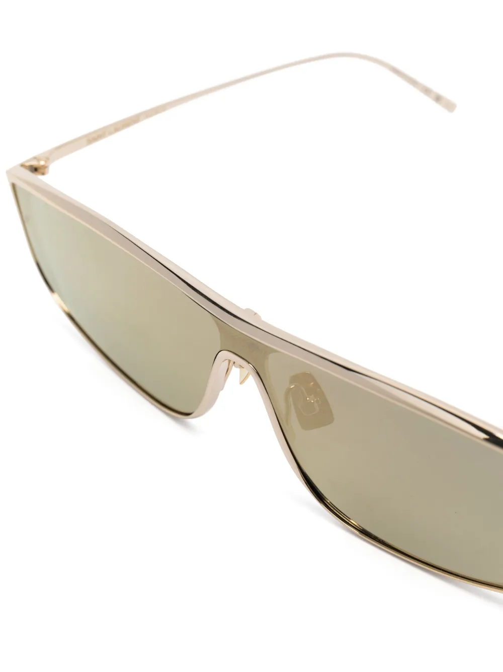 Saint Laurent Rectangle Frame Sunglasses In Gold
