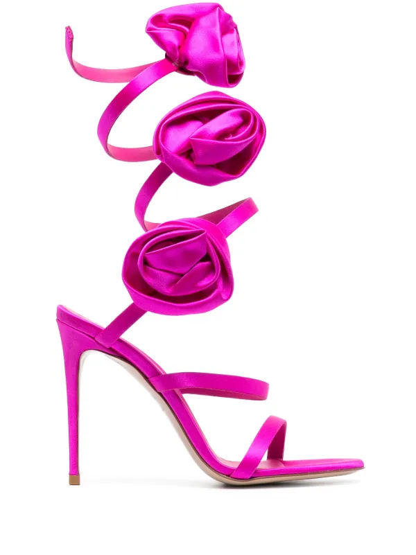 pink strappy high heels