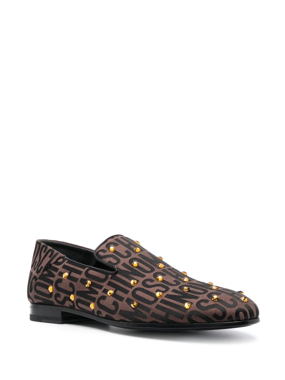 Moschino Loafers verfraaid met kristallen - Bruin