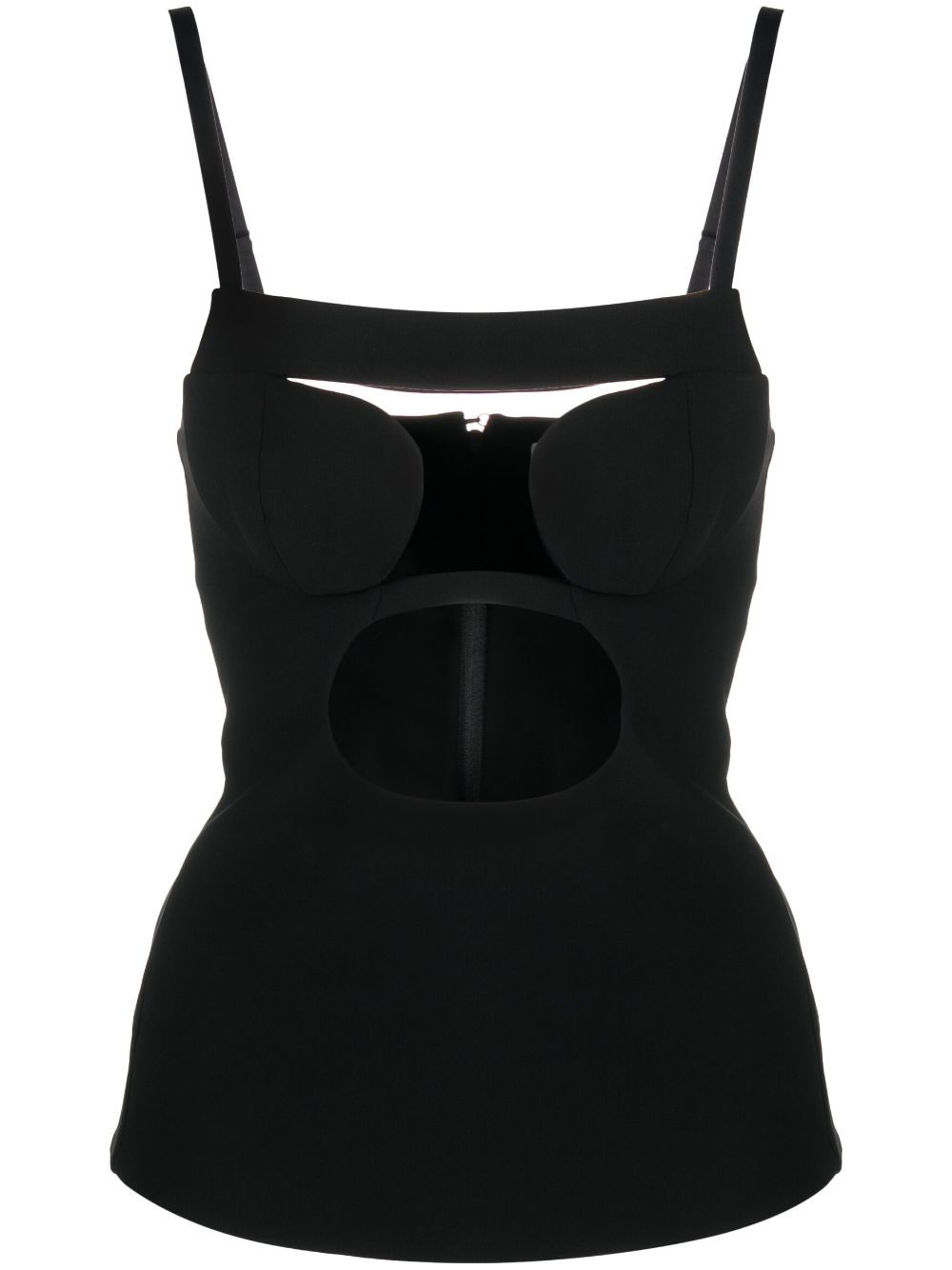 Shop Nensi Dojaka Cut-out Detail Stretch Top In Black