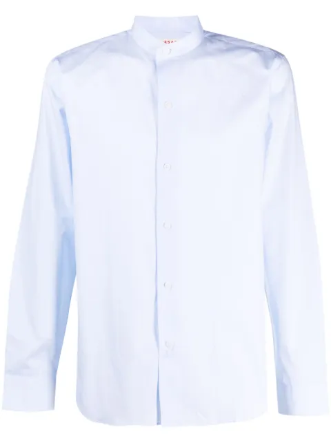 FURSAC collarless long-sleeve cotton shirt