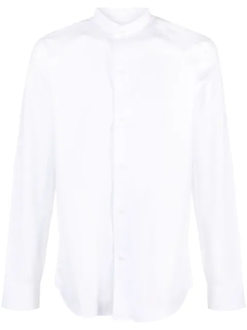 FURSAC collarless long-sleeve cotton shirt