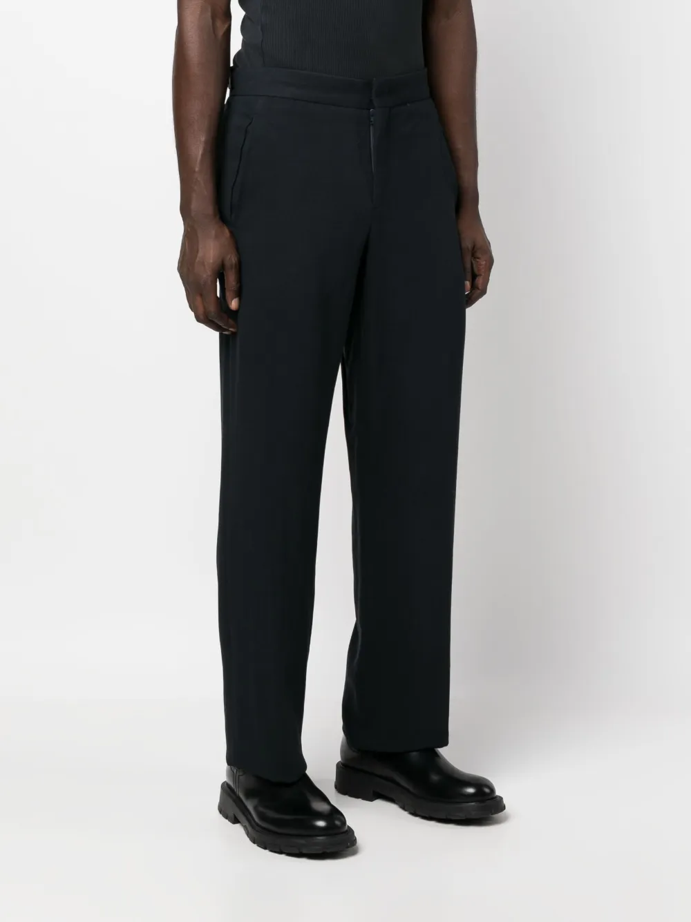 Shop Pt Torino Straight-leg Trousers In Blue