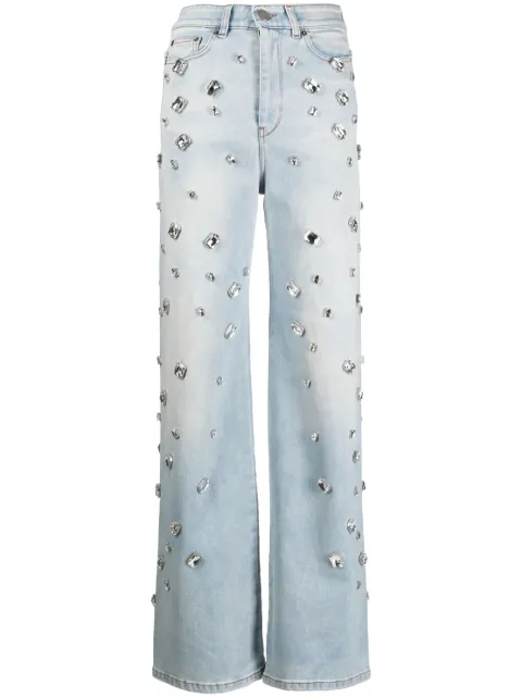 Vivetta crystal-embellished straight-leg jeans
