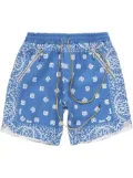 RHUDE paisley-print deck shorts - Blue