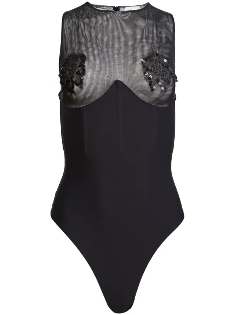 Fleur Du Mal sequin-embellished bodysuit