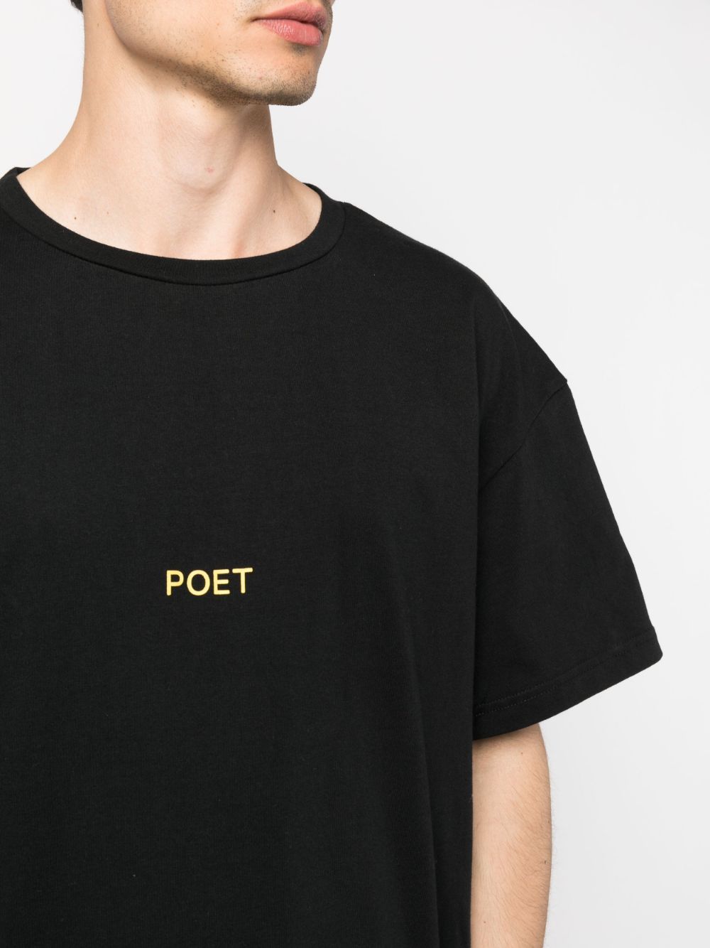 Shop Young Poets Logo-print Organic Cotton T-shirt In Black