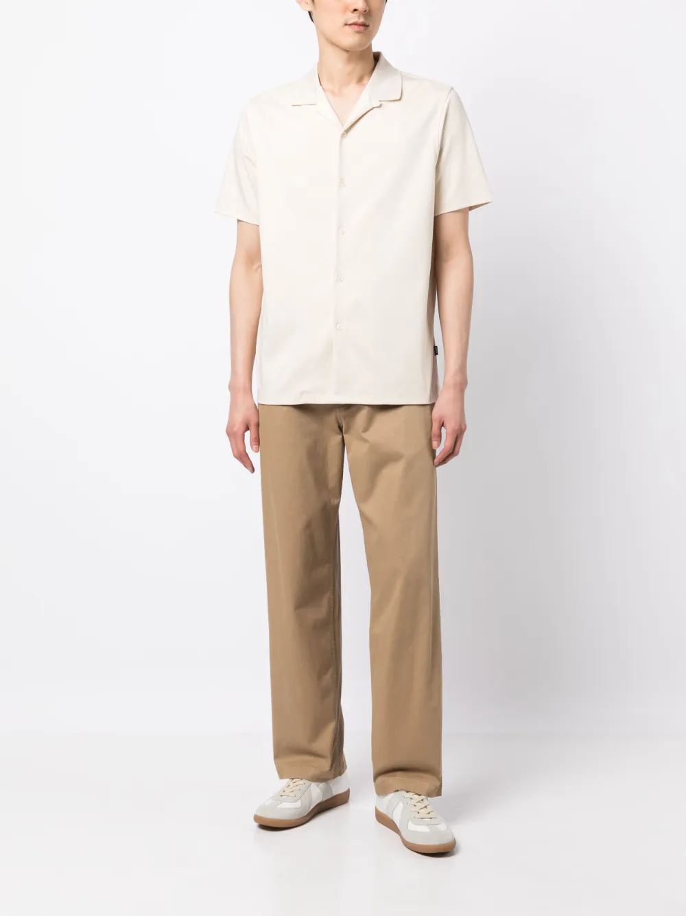 BOSS Overhemd van katoenmix - Beige