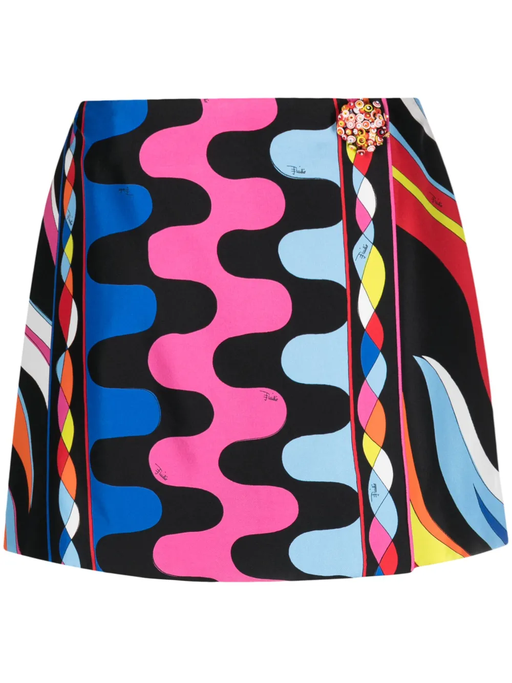 Pucci Fiamme-print Miniskirt In Multicolour